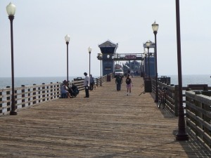 A View of Oceanside Pier in Oceanside California from the Beach End